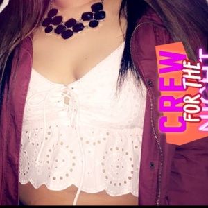 Eyelet crop top tank